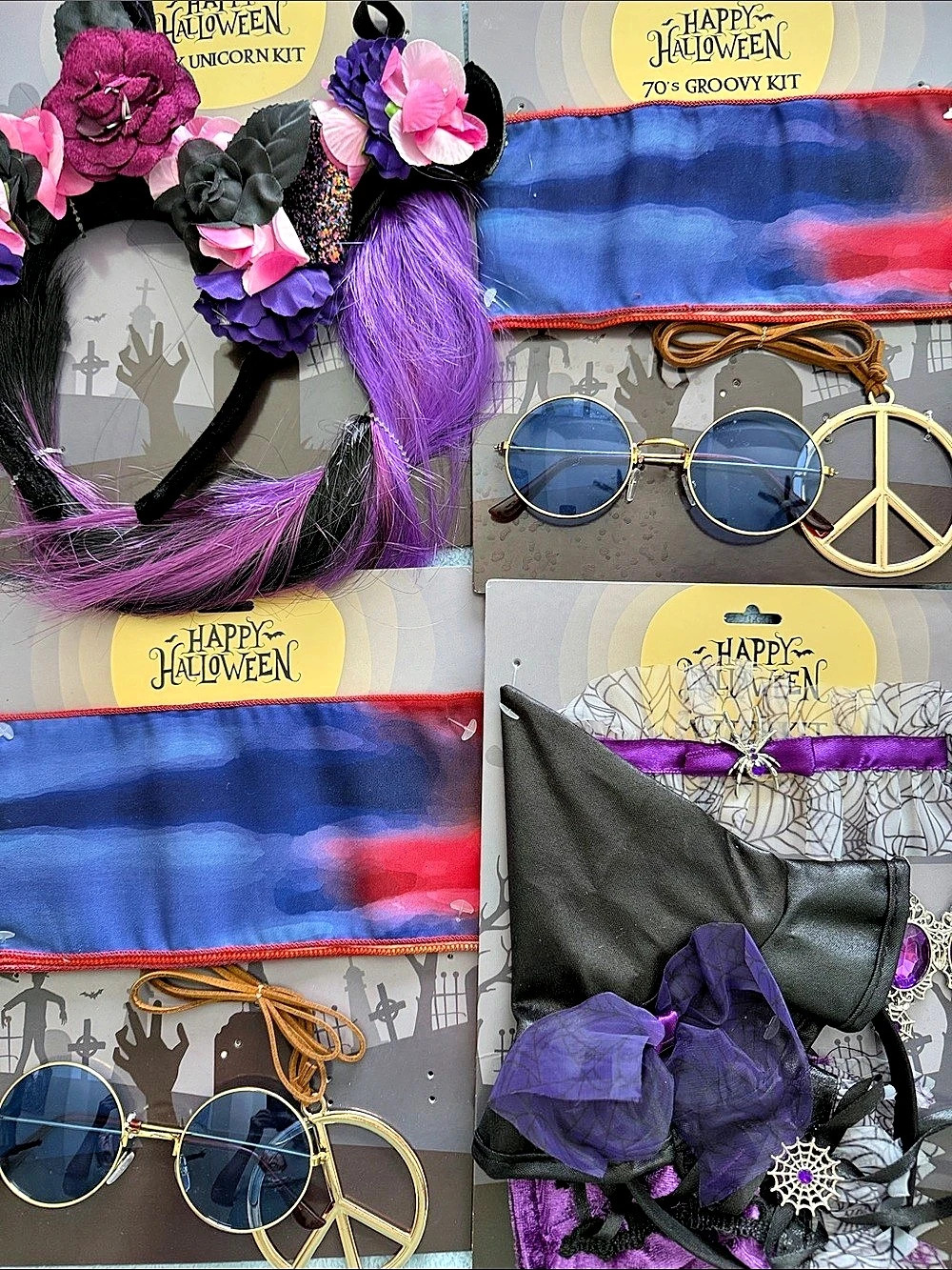 Halloween Set of 4 Costume Kits
